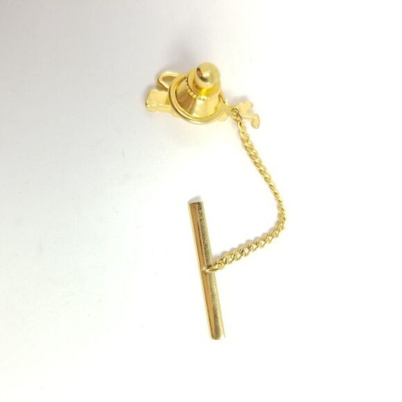 Vintage Golf Bag Tie Tacks, Gold Tone, Golfer Golfing Golf Clubs, Tie Pin - Picture 3 of 5